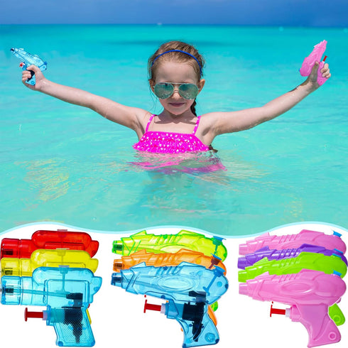 Threan 100 Pack Mini Water Guns - Colorful Plastic Squirt Pistols for Kids and Adults, Summer Pool Party Favors