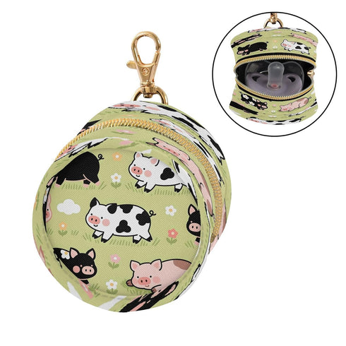 Kigai Pacifier Holder for Diaper Bag & Stroller Cute Pig Portable Pacifier Case with Clip & Zipper Travel Binky Holder