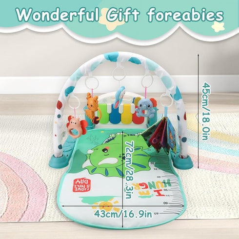 Tummy BOMPOW Baby Play Gym Mat, Play Activity Mat with Music and Lights, Piano Gym, Early Development Baby Gift
