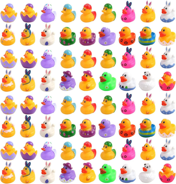 72 Pcs Easter Rubber Ducks - Easter Ducks Bag Fillers Ducking, Bathtub