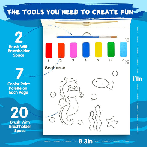 Paint with Water Coloring Books for Kids, Watercolor Painting Paper Activities for Boys & Girls Ages 3-8