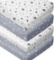 FIGEPO 4 Pack Star and Moon Neutral Unisex Fitted Baby Sheets Set for