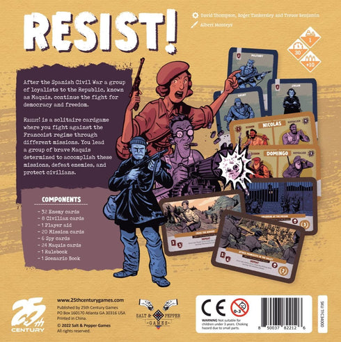 25th 10+ Century Games Resist Ages | Solitaire Strategy Card Game | Spanish Maquis Resistance Game with Tactical Deck