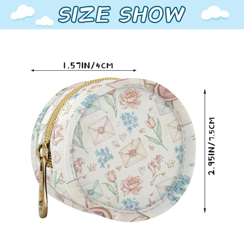 PYBUG Letter Round Pacifier Storage Case, Polyester & TPU Lined with Hook Buckle, Pacifier Container Box for Baby