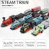 CORPER TOYS Mini Train Toy Die-Cast Pull Back Steam Train Model Set - 4 Packs (16 Pieces)