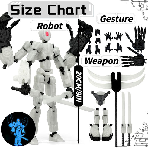 Binvin 8Inch T13 Figure,3D 13 Assembly Completed Action Printed Multi-Jointed Movable Toy Nova Action Figures Desktop