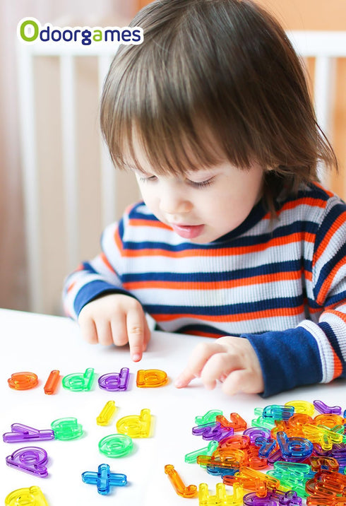 78 Pcs Translucent Lowercase Letters - Plastic Alphabet Letters - Light Table Play and Early Learning Manipulatives