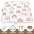 Boho Rainbow Portable Baby Play Mat, 43 x 43 Inch Washable Foldable Crawling Mat, Non Slip Playmat for Babies
