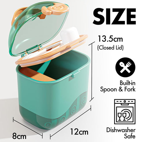 550ML Baby Formula Container to Go Formula Dispenser On the Go with Snap-On Lid Fork and Spoon for Toddler Travel