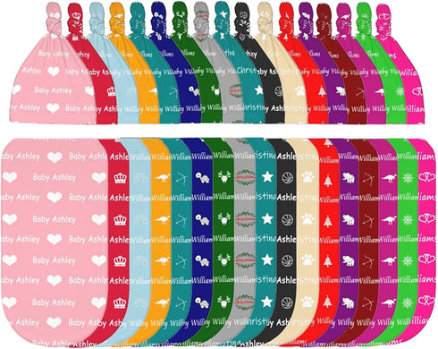 Set Personalized Baby Blanket Custom Swaddle and Hat with Name for Girl Boy Customized Newborn Infant Toddler Blanket