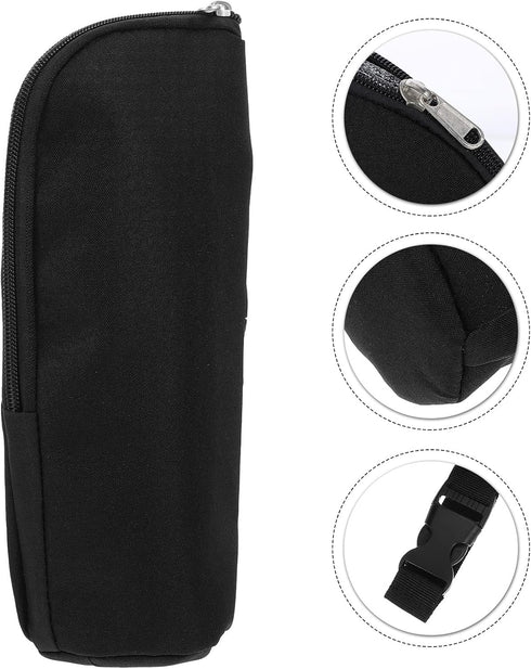 Insulated Milk Bottle Pouch for Babies Black Thermal Feeding Bottle Bag with Zippered Closure for Travel and Daily Use