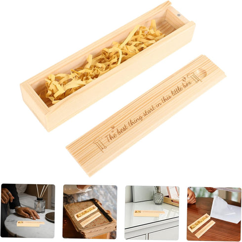 Elegant Wooden Pregnancy Test Keepsake Box with Lid Newborn Announcement Storage Case for Cherished Memories