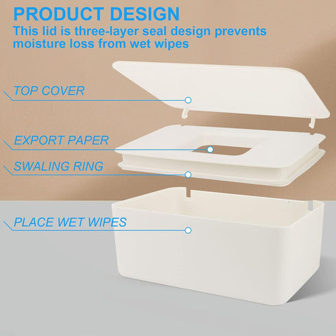 LEQXGO 2 Pack Baby Wipes Dispenser, Wipes Dispenser Baby Wipes Case, Baby Wipe Holder for Fresh Wipes, Non-Slip Wipes
