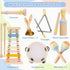 MGparty 13, Baby Musical Instruments, Montessori Wooden Musical Toys for Toddlers Xylophone Tambourine Triangle
