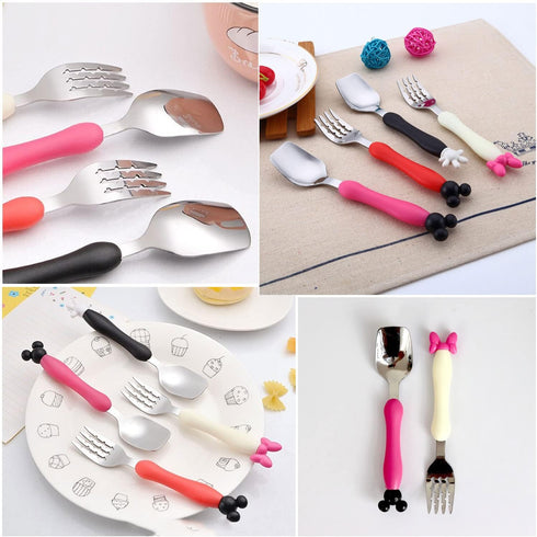 Children Spoon Fork Set, Baby Feeding Spoon Stainless Steel, Kids Eating Utensils, Toddler Flatware