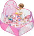 Eocolz Kids Ball Pit - Large Pop Up Childrens Ball Pits Tent for Toddlers with Basketball Hoop, 4 Ft (Pink)