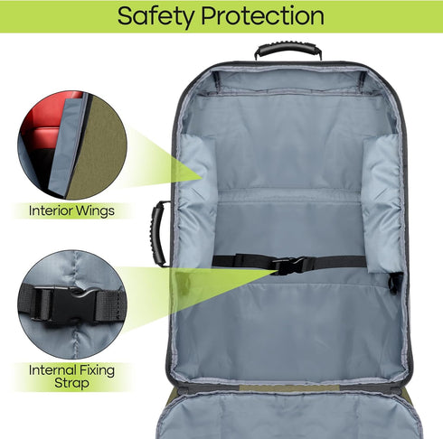 Backpack ZRRAJOY Padded Car Seat Travel Bag for Airplane, Heavy Duty for Air Travel, Water-Resistant Carrier