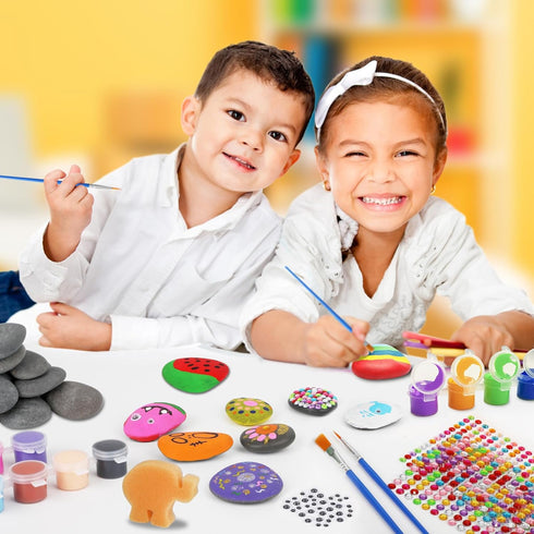 12 6-12, Halobios Rock Painting Kit, Rocks for Painting, Arts and Crafts for Kids Ages Rock Painting Kit for Adults