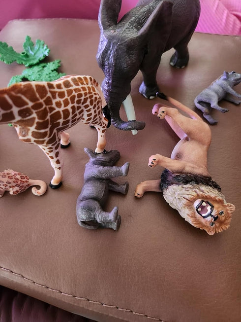 12PCS Set, Playset Realistic Safari Animals Figures Learning Toys Large African Animal Toys, Wild Zoo Animal Toys