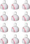 12-Pack Metal Baseball Cowbell Noise Makers 3-Inch White & Red Sports Cowbells