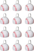 12-Pack Metal Baseball Cowbell Noise Makers 3-Inch White & Red Sports Cowbells