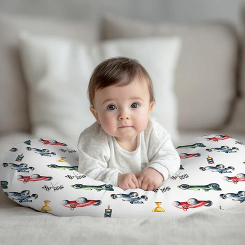 Wicbfdfv Cute Race Trophy Flag Traffic Light Nursing Pillow Cover Stretchy and Soft for Baby Girls Boys Transportation