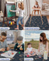 50.4 50.4 Inch Blissful Diary Baby Splat Mat for Under High Chair, x Wipeable Splash Mat, Waterproof and Washable