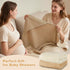 HUITAO 2 Pack 6-Layer 100% 32x32 Inch Hooded Baby Bath Towels for Newborn, - Muslin Cotton, Soft Absorbent Baby Towels
