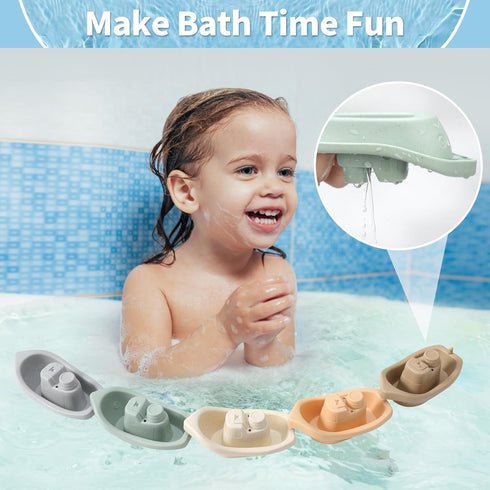 KODGEUSM Spoon,11 1-3 6-12-18 1 2 3 4 Bath Toys Floating Boats Train with Bathing Pcs Water Table Toys Mold Free Baby