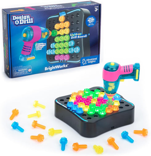 Educational Insights Design & Drill Brightworks - Light-Up Toddler Tool Set with