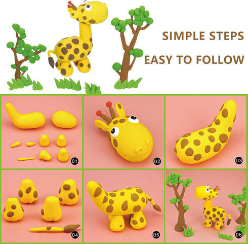 Cutedeer Air Dry Clay Kit, 36 Colors Modeling Clay for Kids, Ultra Light Magic Clay with Sculpting Tools