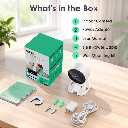 2.4GHz, 2-Way YOTON Indoor Security Camera Baby Monitor, Pet Camera, Dog Cam, Night Vision, Audio, Motion Detection
