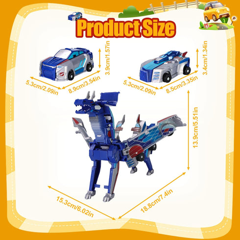 Generic 2in1 Collision Transforming Dinosaur Car Toy, Magnetic Dinosaur Transformer Car Toy, Magnetic Dinosaur