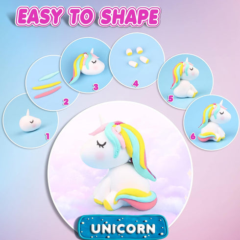 84 3 4 5 6 7 8+ Magic Clay - Air Dry Clay Colors, Modeling Clay for Kids with Tools, Soft & Ultra Light, Toys Gifts