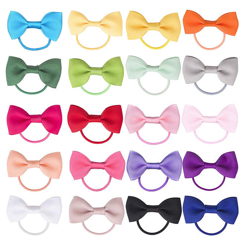 Baby Hair Ties with Bows for Toddler, 40 Pieces 2 Inch Elastic Ponytail Holders for Baby Girls