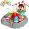 Yerloa Dinosaur Toys for Kids 3-5, Toddler Volcano Whack A Mole Game with 2 Hammers, Musical Learning Gift