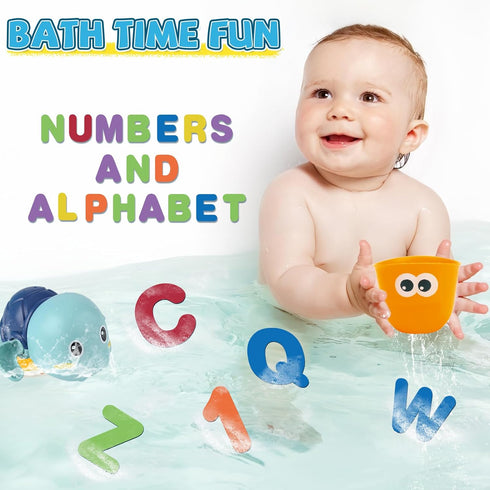 1-3, 36 1 2 3 4 5 6 LZZAPJ Baby Bath Toys for Toddlers Kid Bathtub Toy with Foam Bath Letter & Number, Fishing Games