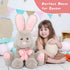 MorisMos Giant Bunny Stuffed Animal, 31.5'' Large Grey Rabbit Plush Toy with Pink Ears, Ideal Gift for Cuddling