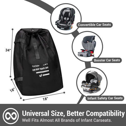 ProFaster Backpack Car Seat Travel Bag for Air Travel Universal Infant Carseat Gate Check Bag Cover for Airplane