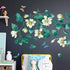 Amaonm Removable DIY 3D White Floral Leaf Art Decor, Blue Flower Vine Wall Sticker for Kids Room, 4 Sheets 12"x18"