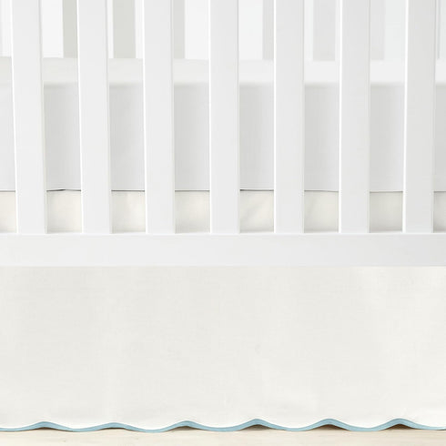 Lush Decor Coastal Chic Scalloped Edge Baby Crib Skirt Single 28" W