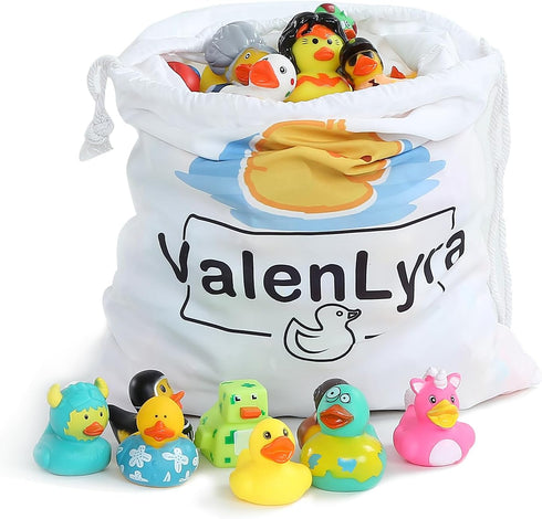 100 Pack 2" (100 Rubber Duck for Jeeps Ducking - Bulk Floater Duck for Kids - Baby Bath Toy Assortment with Bag - Party