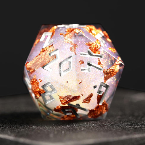 HEIMDALLR Liquid Core Dice Set with First Ever LED Display Case - 7-PC Hand-Painted DND Dice Set with Gift Box