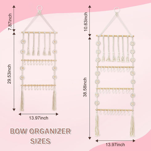RDYEAAR Bow Organizer for Girls, Headband Organizer for Baby Girl, Bow Hanger for Girls, White Baby Girl Nursery Decor
