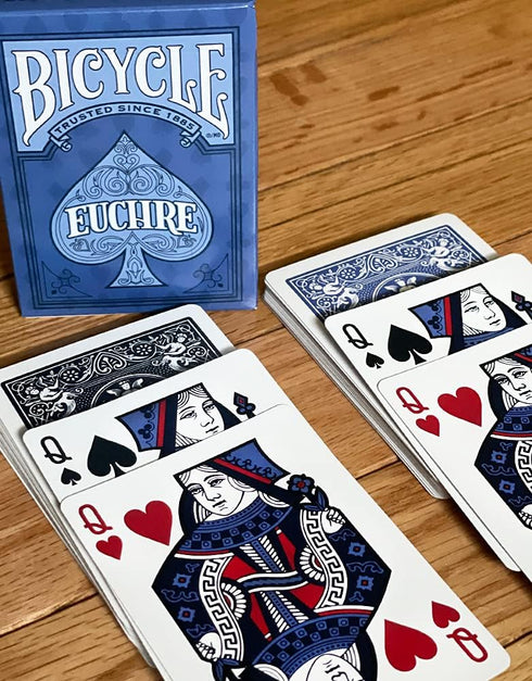 Bicycle Euchre Playing Card Deck - Double Deck, Blue - 9 Through Ace