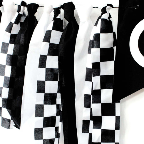 SULICRE 1st Checkered High Chair Banner First Birthday Boy, Race Car BD Decoration, Fast One Theme HighChair Banner