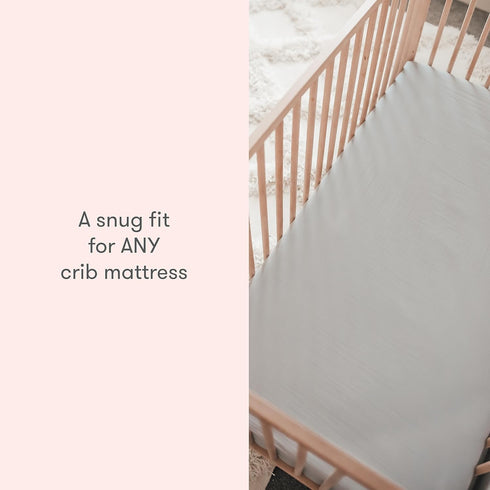 (2-Pack) Newton Baby Fitted Crib Sheet - Ultra Breathable and Soft, Organic Cotton, Fits All Standard Cribs, Pink