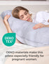 Momcozy Pregnancy Pillows for Side Sleeping, J Shaped Maternity Body Pillow for Pregnancy, Soft Pregnancy Pillow