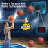 Indoor Basketball Hoop for Kids, Mini Hoop with Remote Control, 7-Color LED Lights & 3 Balls, Over Door