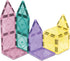 CreateOn Crayola Magnetic Tiles, Building Set for Kids, STEM Travel Toys for Ages 3+, 14-Piece Set (Pastel)